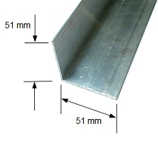 Aluminium Angle Bar 51X51X2mm - Click Image to Close